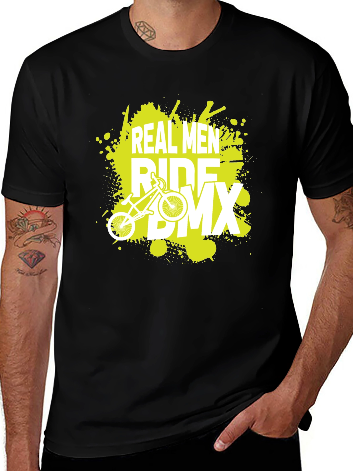 Real Men Ride BMX Graphic Tee - Black