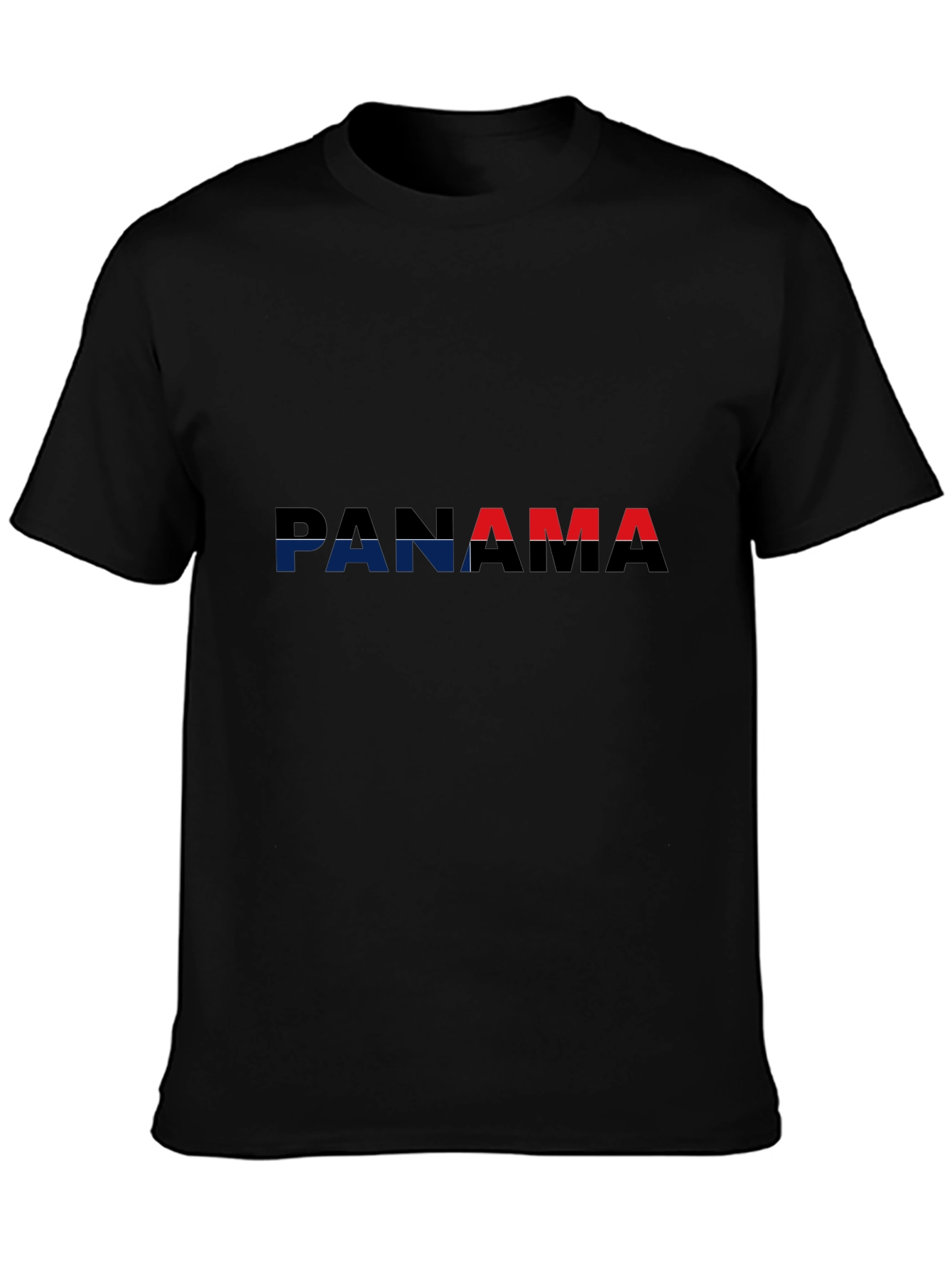 Panama Flag T-Shirt - Black Crew Neck