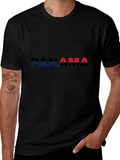 Panama Flag T-Shirt - Black Crew Neck