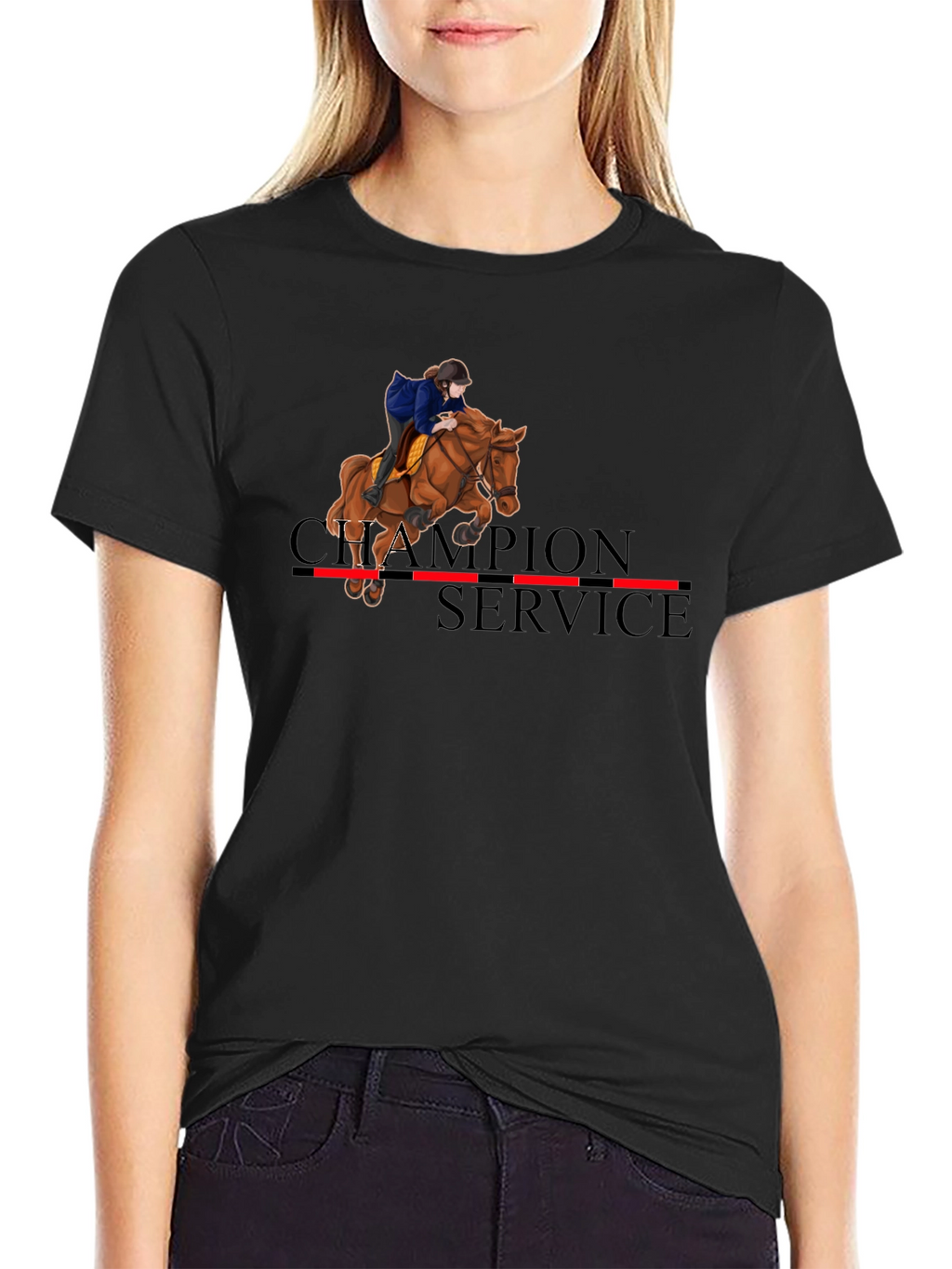 Equestrian Champion Service Black T-Shirt
