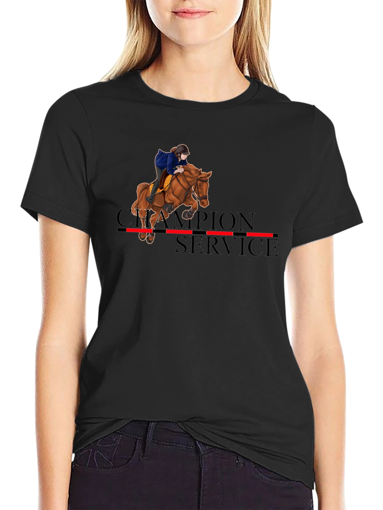 Equestrian Champion Service Black T-Shirt