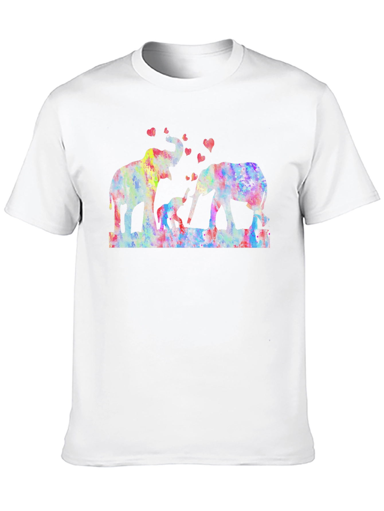 Elephant Family Watercolor Print Tee