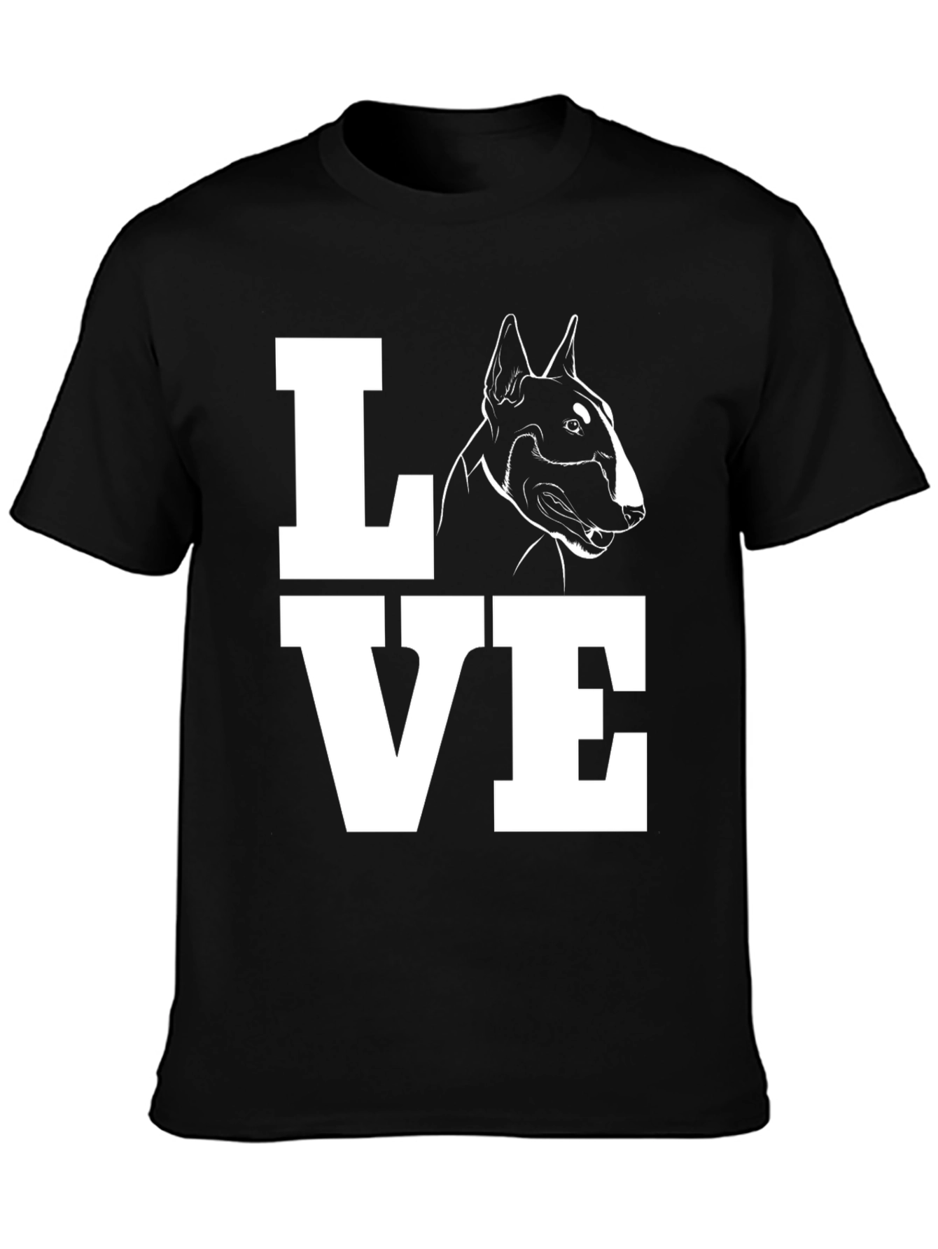 Bull Terrier Dog LOVE T-Shirt - Black