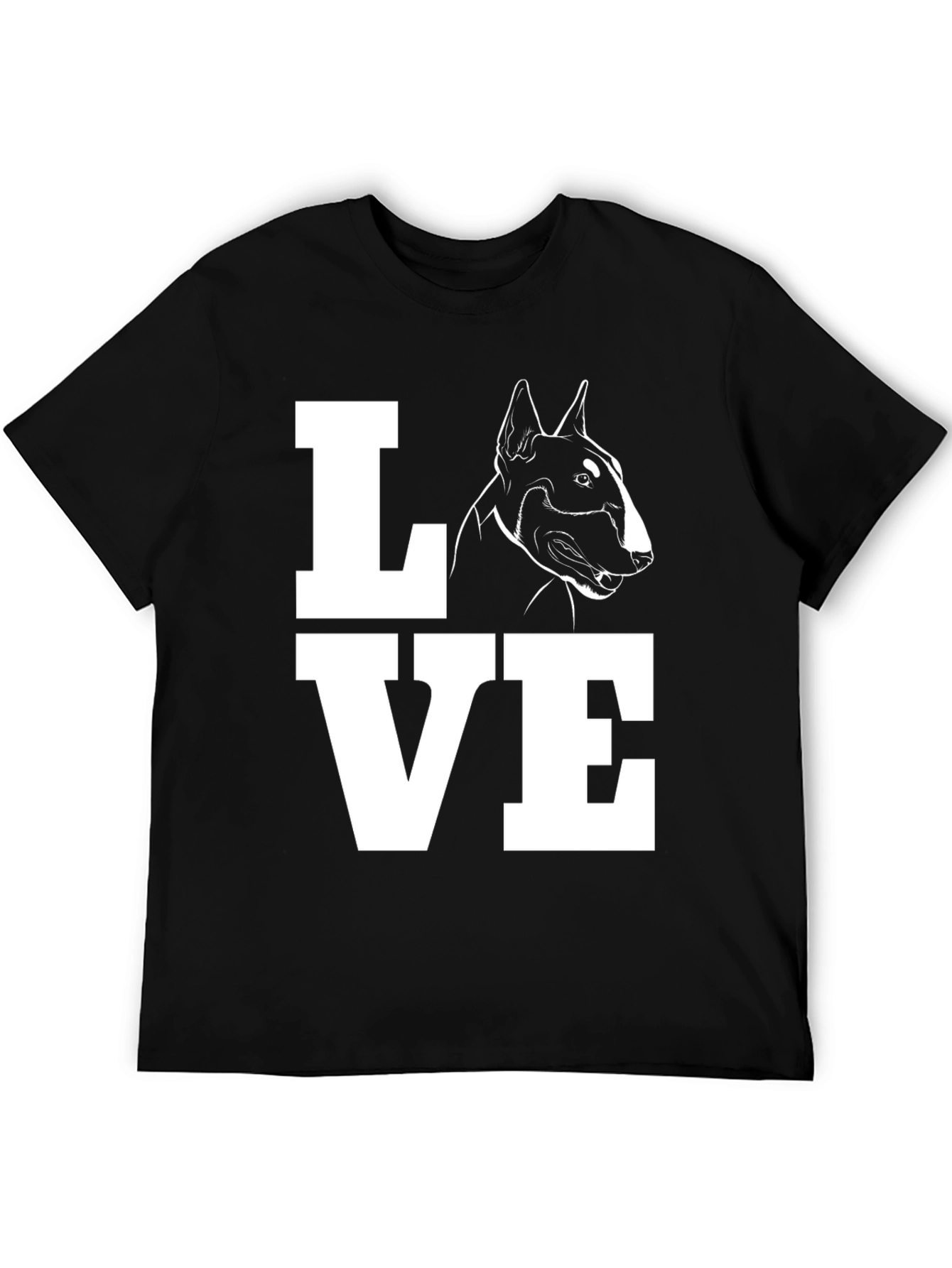 Bull Terrier Dog LOVE T-Shirt - Black