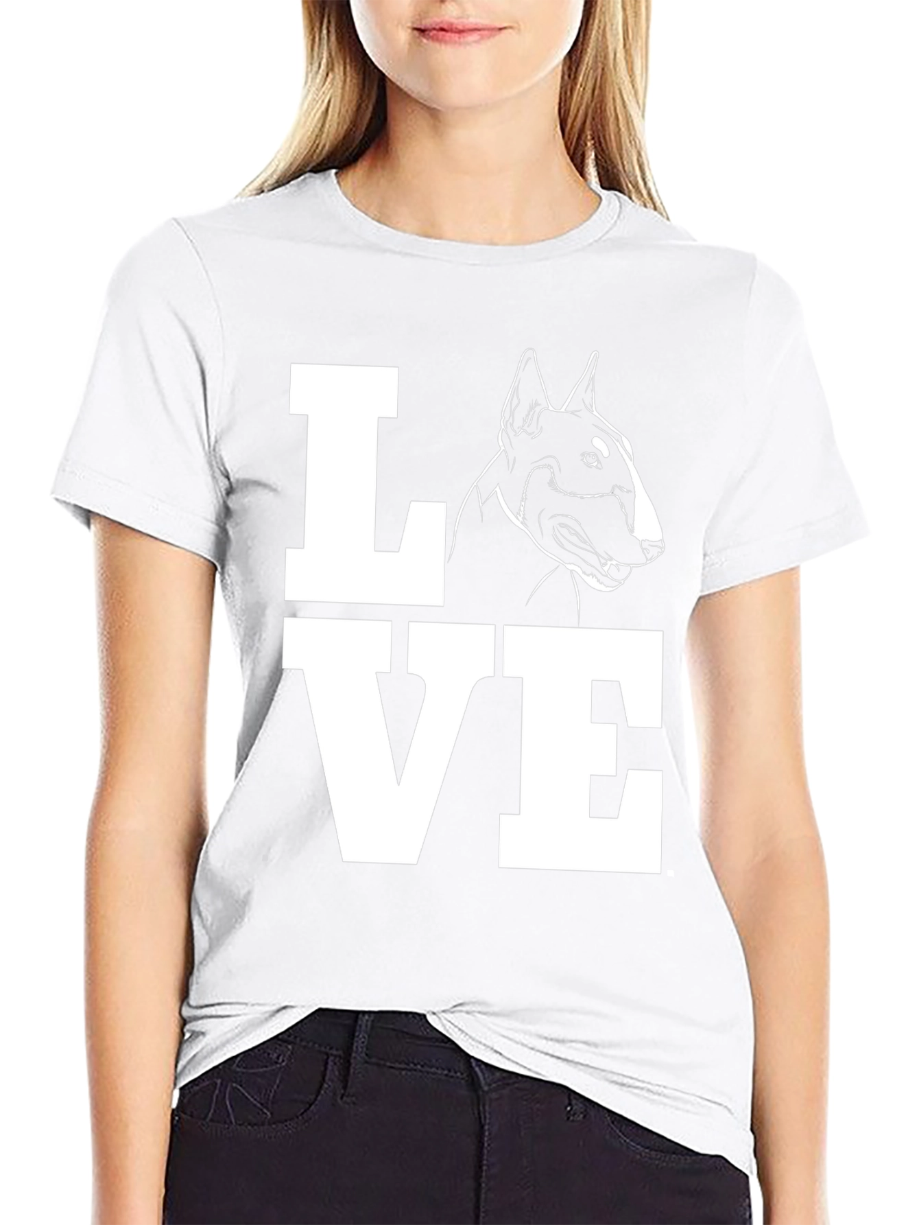 Bull Terrier Dog LOVE T-Shirt - Black
