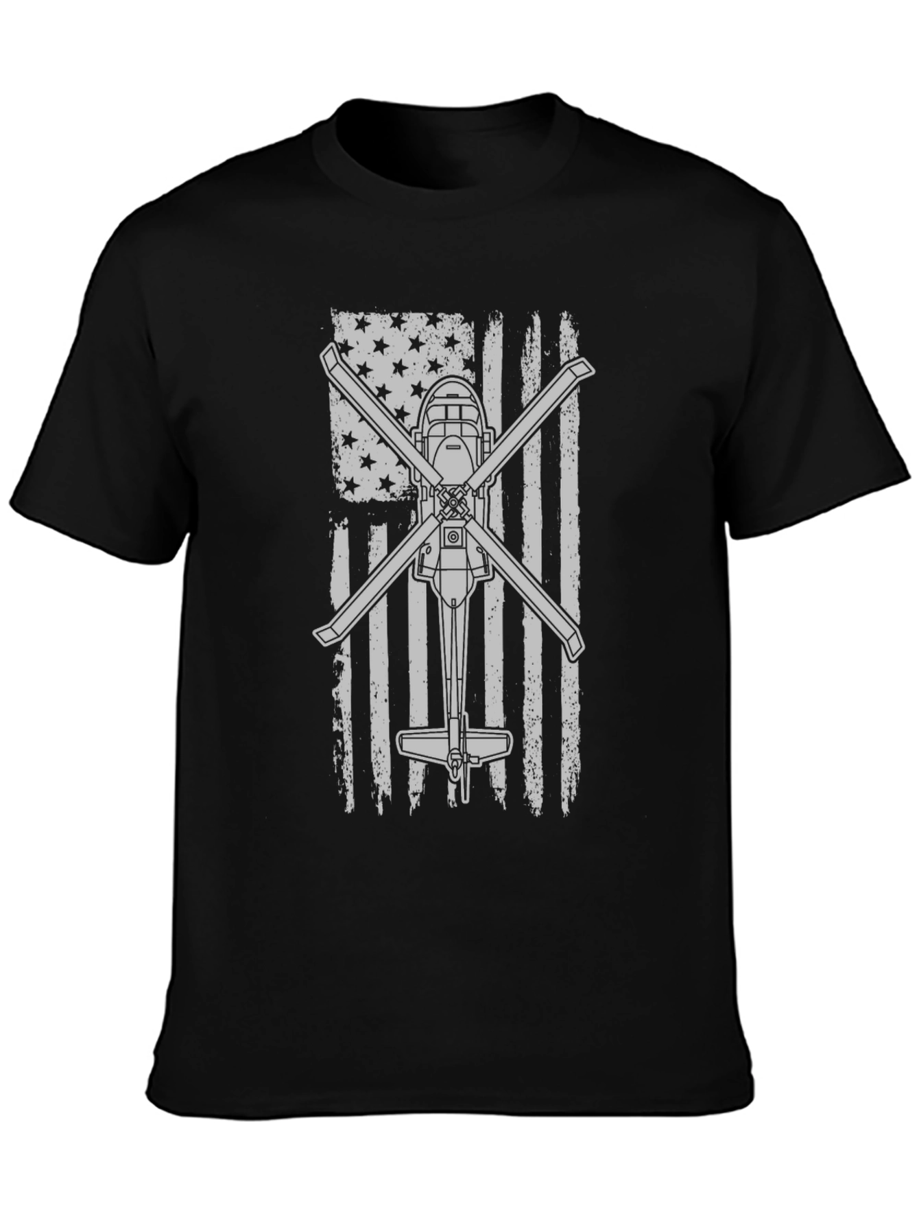 Helicopter American Flag Graphic Tee