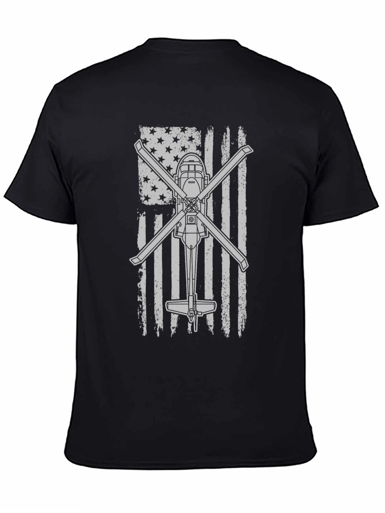 Helicopter American Flag Graphic Tee