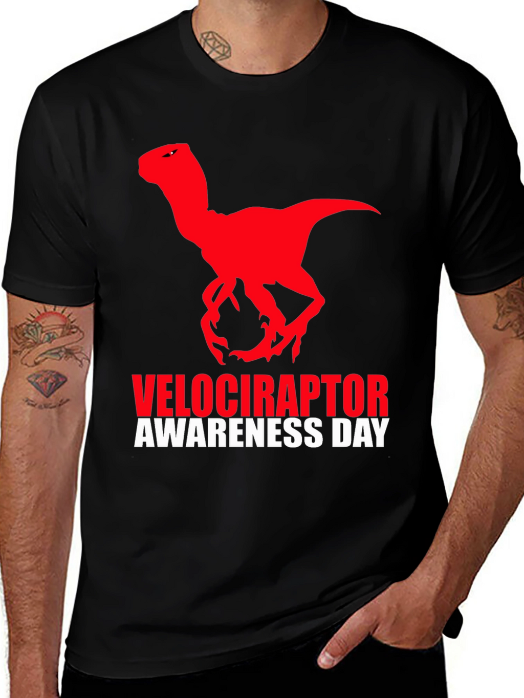 Velociraptor Awareness Day T-Shirt - Black