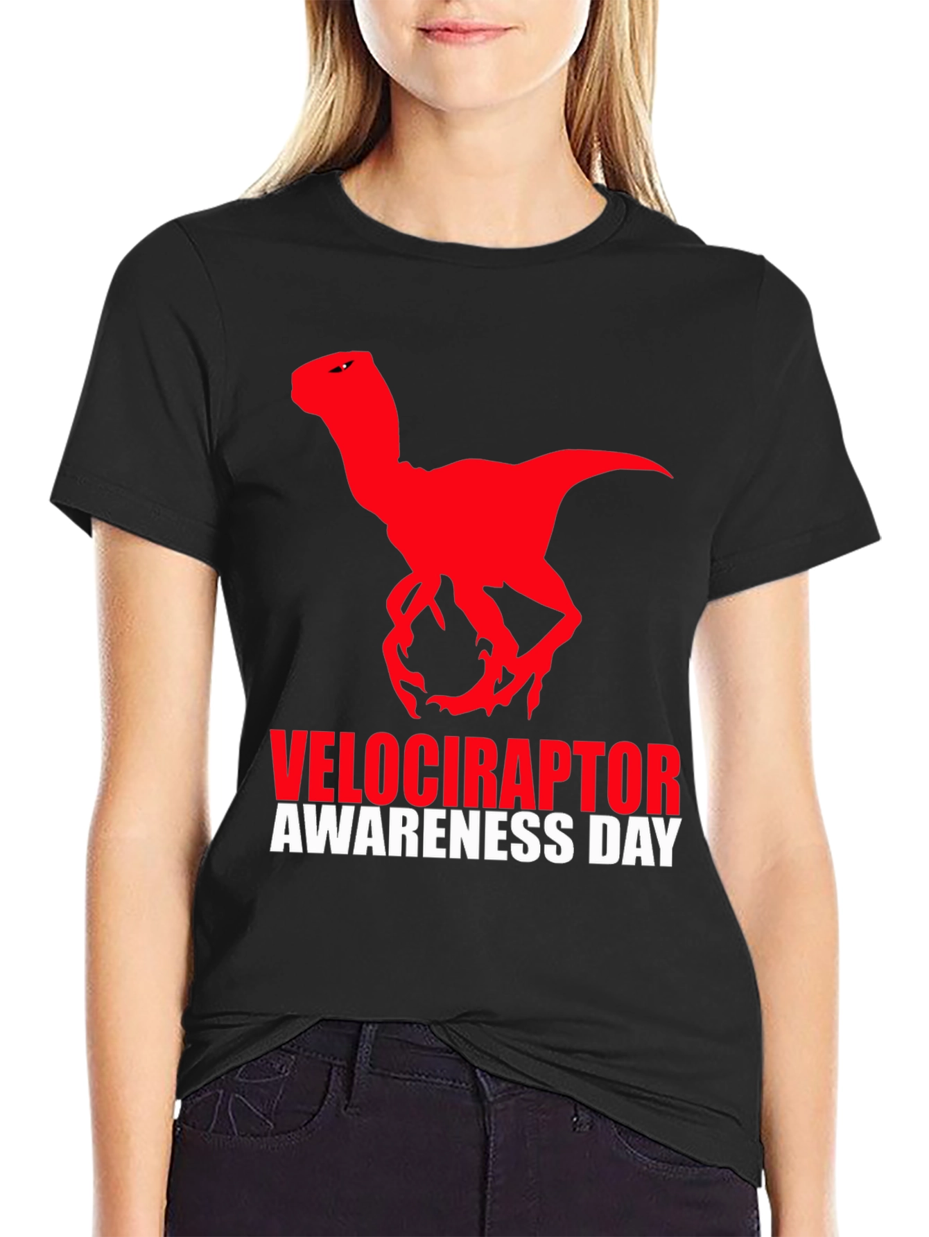 Velociraptor Awareness Day T-Shirt - Black