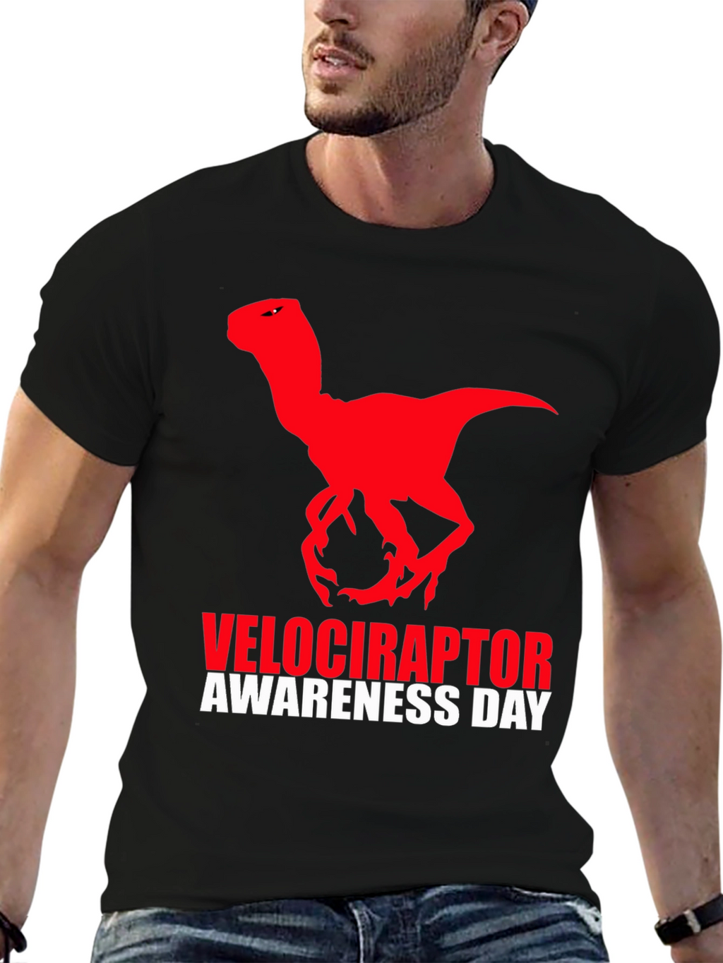 Velociraptor Awareness Day T-Shirt - Black