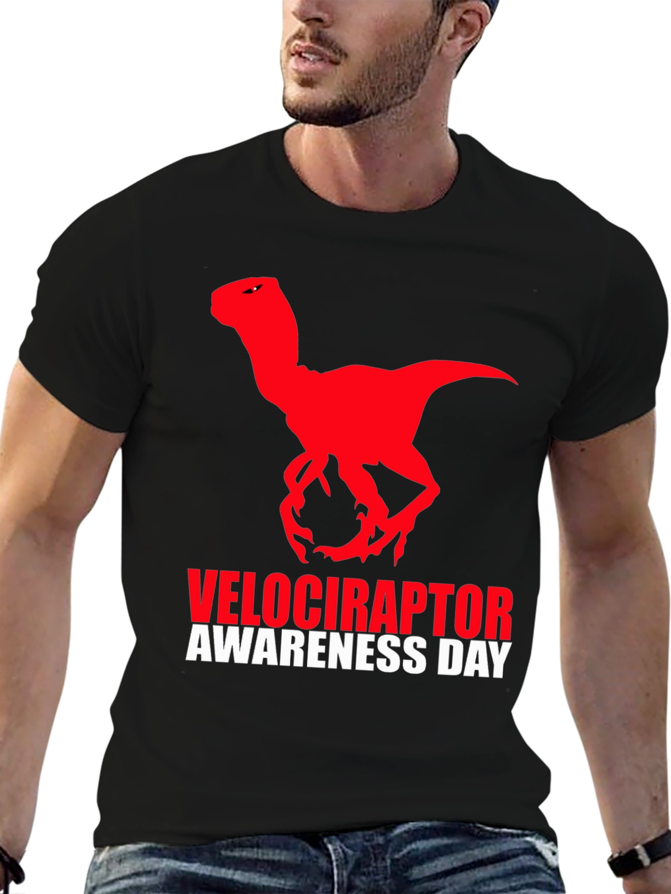 Velociraptor Awareness Day T-Shirt - Black