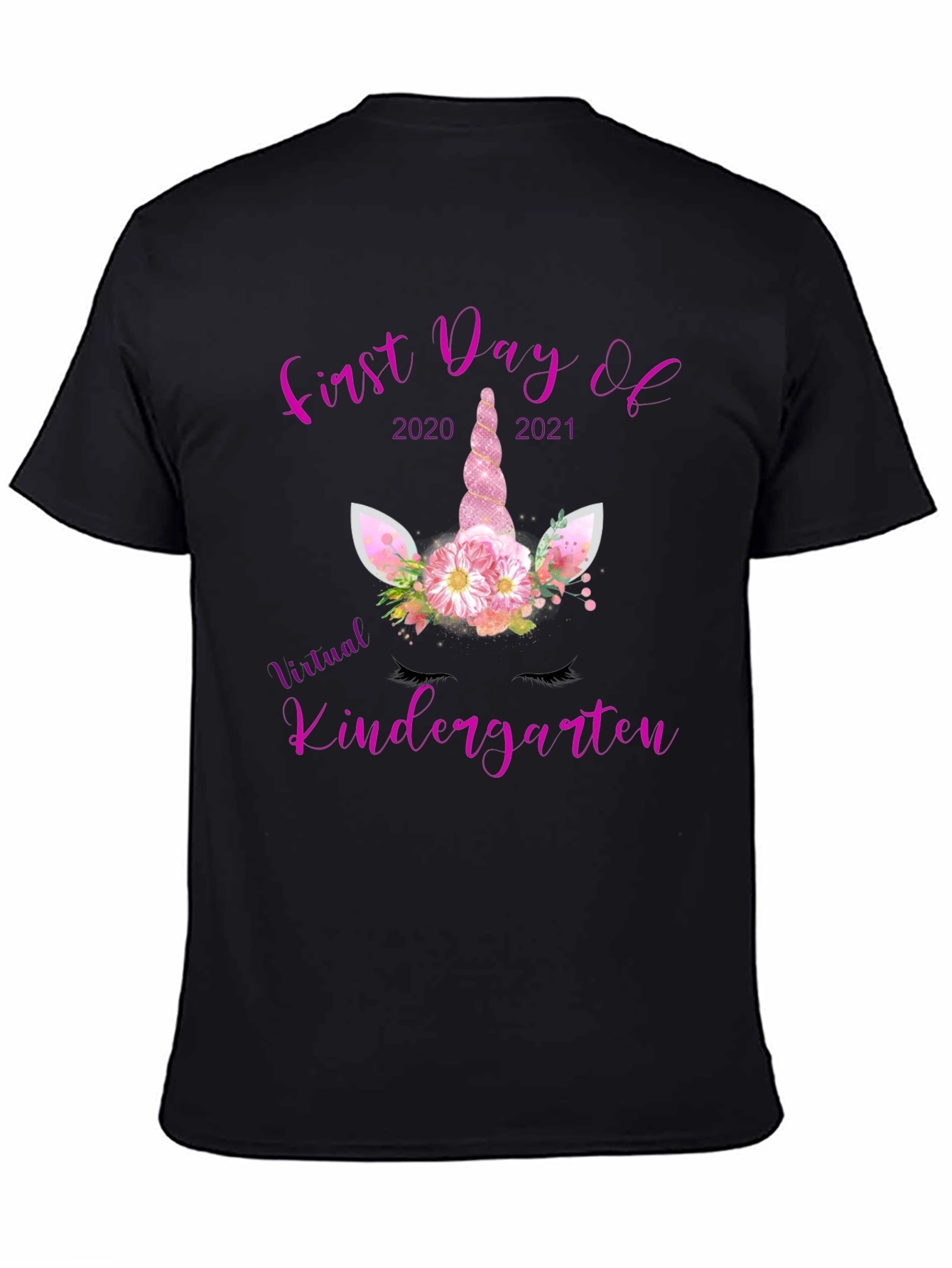 First Day of Virtual Kindergarten Unicorn T-Shirt