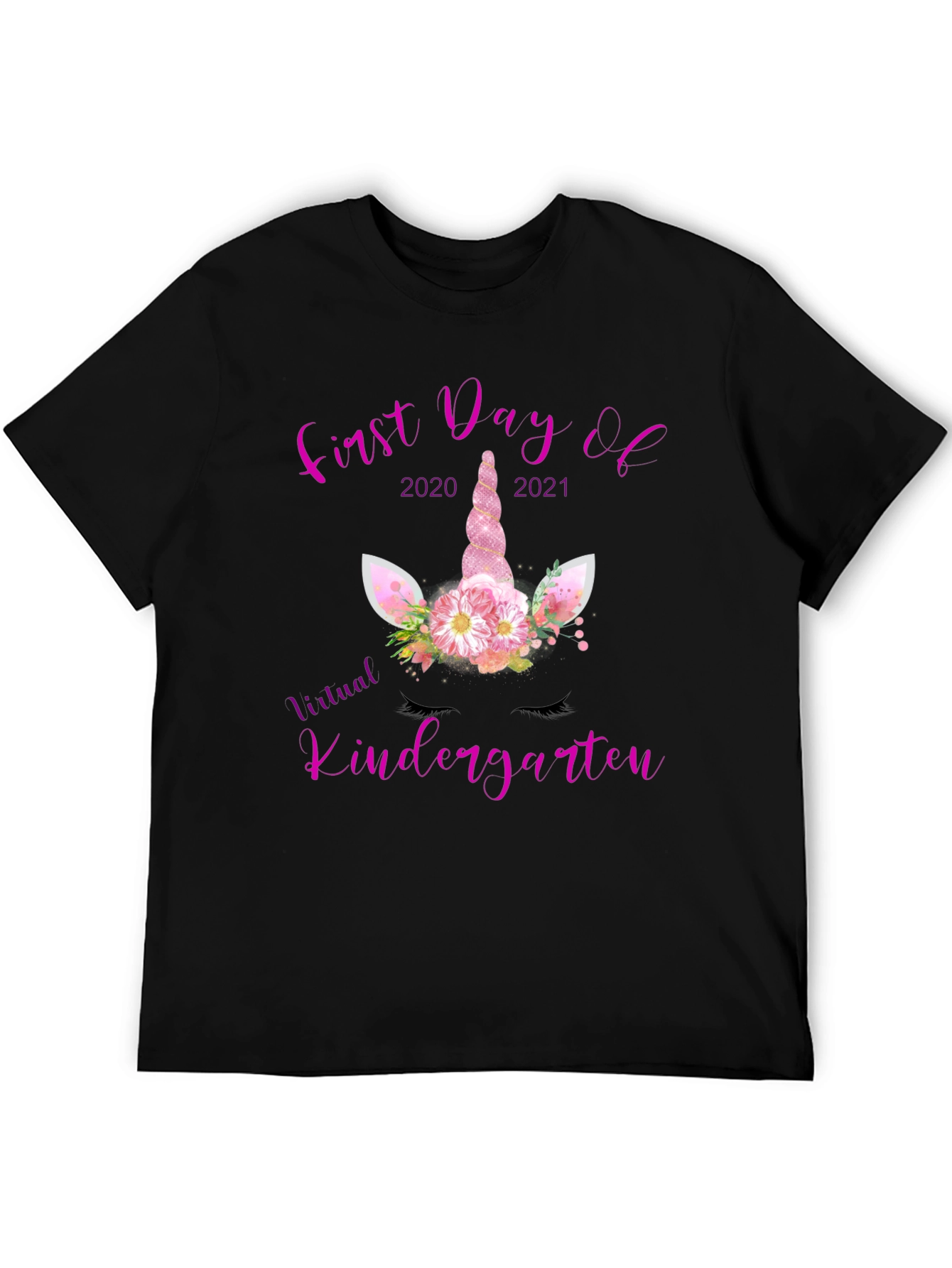 First Day of Virtual Kindergarten Unicorn T-Shirt