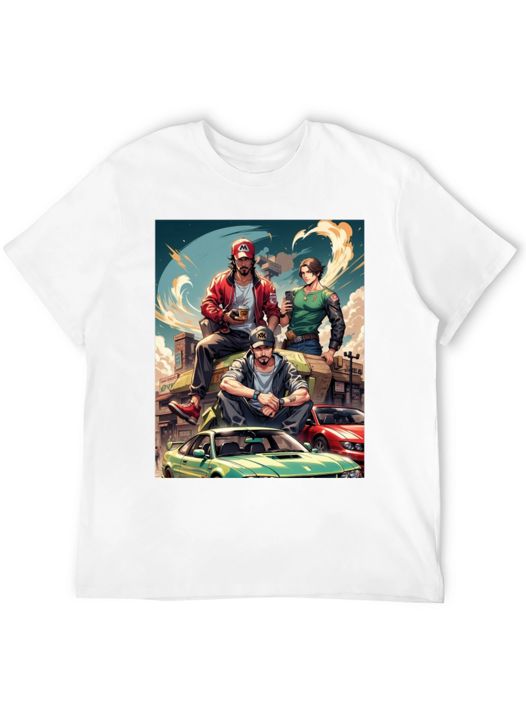 Anime Car Crew Black T-Shirt