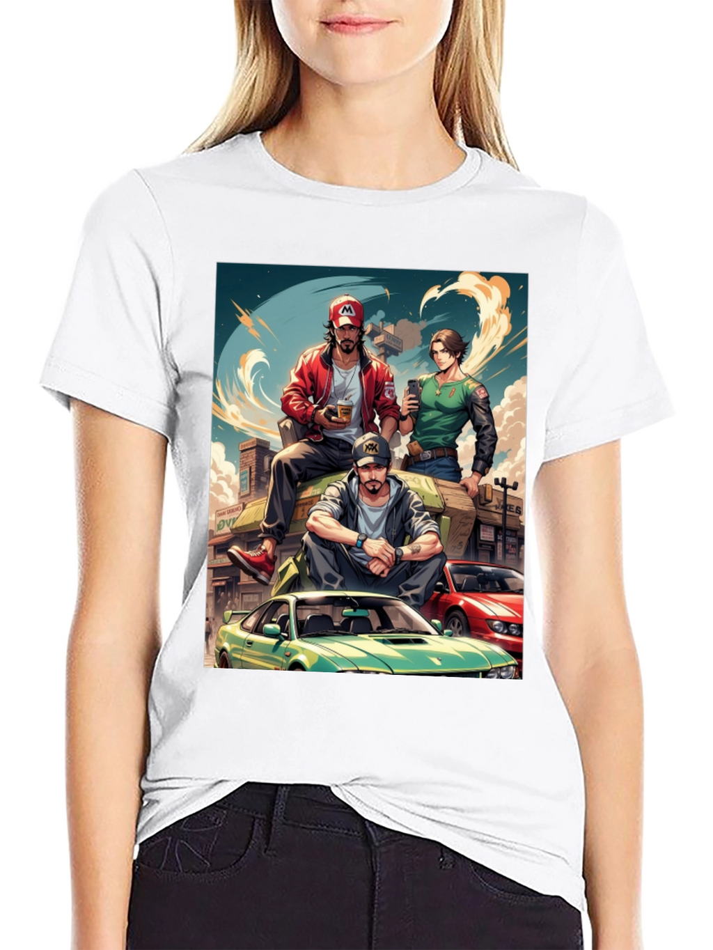 Anime Car Crew Black T-Shirt