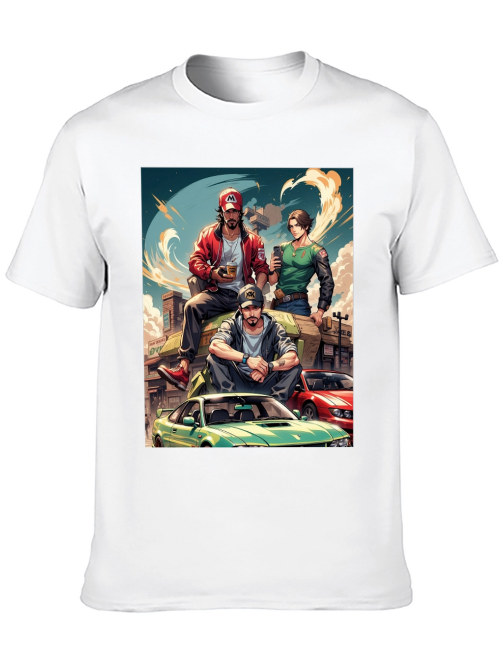 Anime Car Crew Black T-Shirt