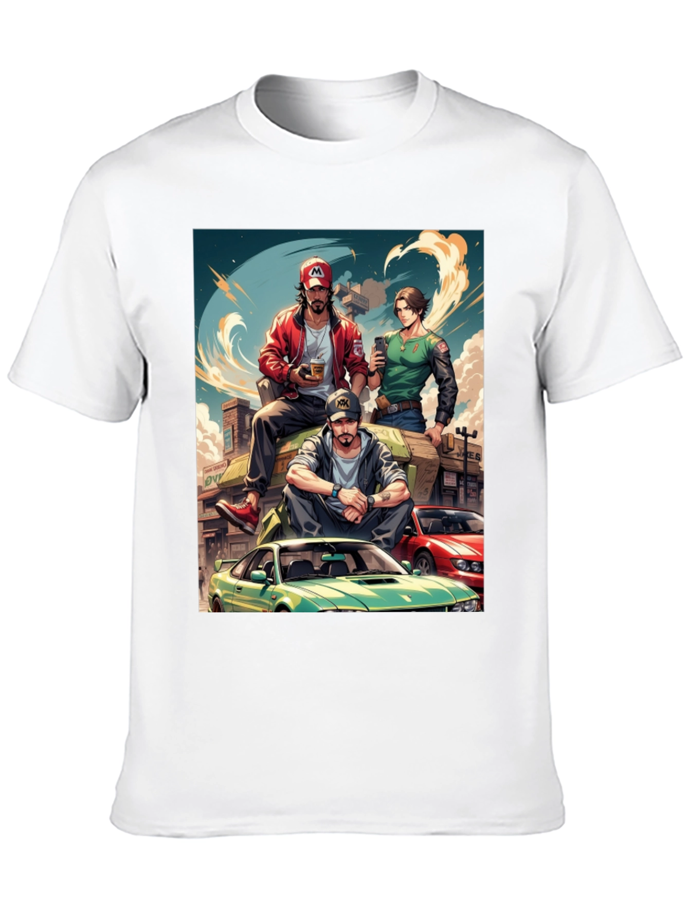 Anime Car Crew Black T-Shirt