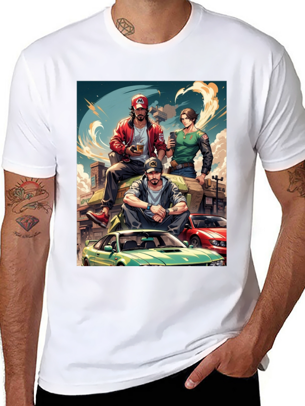 Anime Car Crew Black T-Shirt
