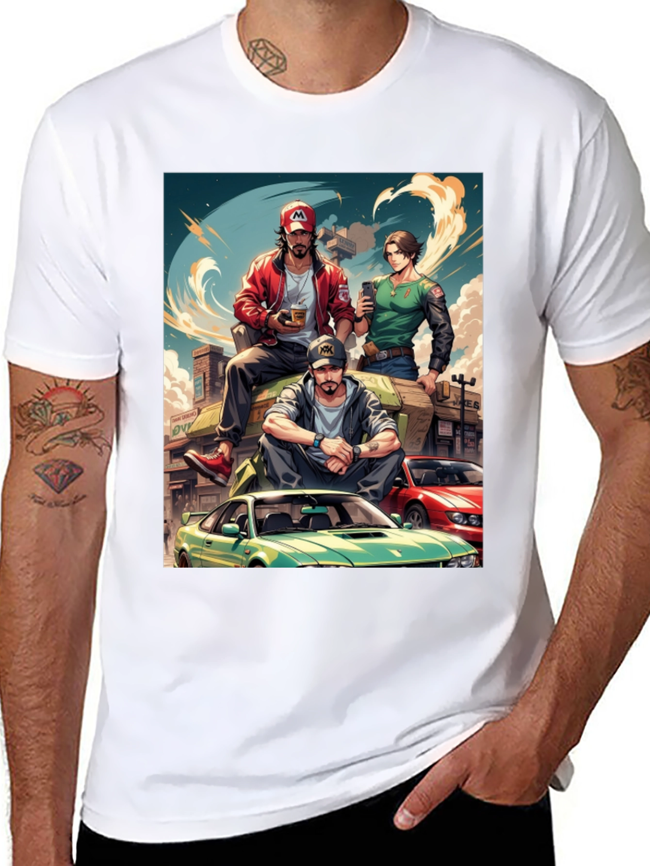 Anime Car Crew Black T-Shirt