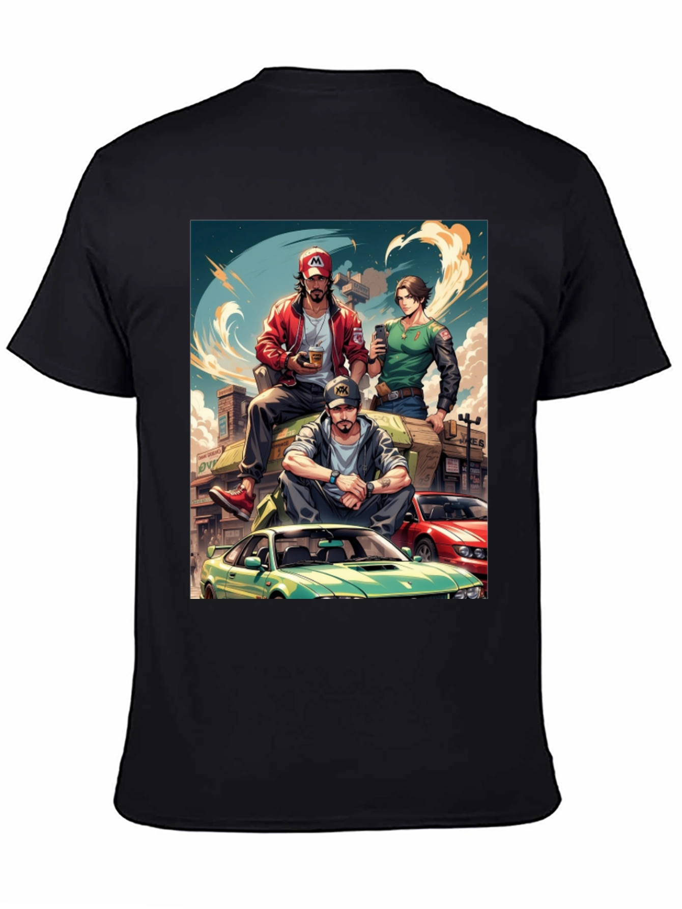 Anime Car Crew Black T-Shirt