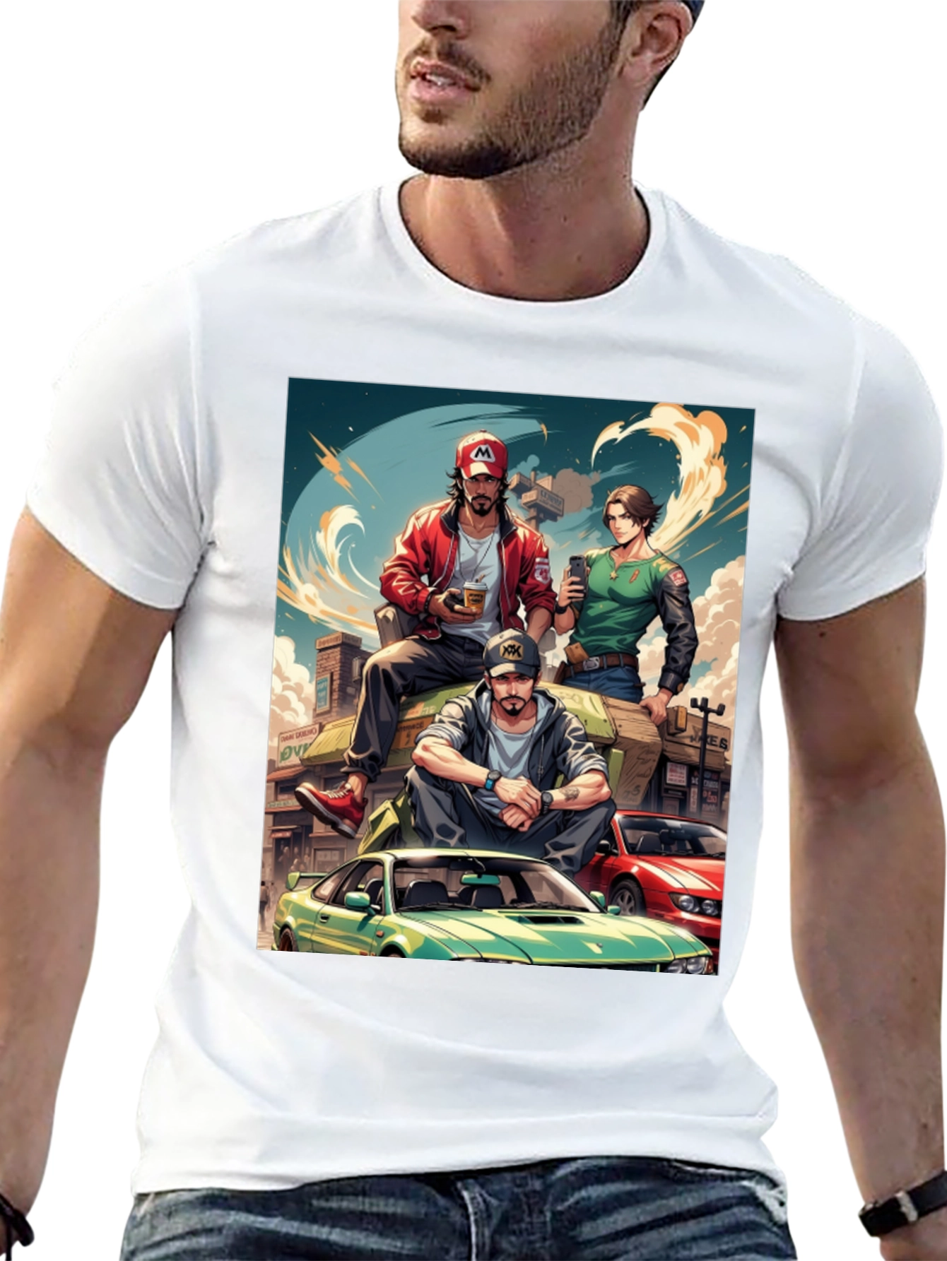 Anime Car Crew Black T-Shirt