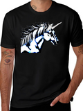 Unicorn Graphic Print Black Tee Shirt