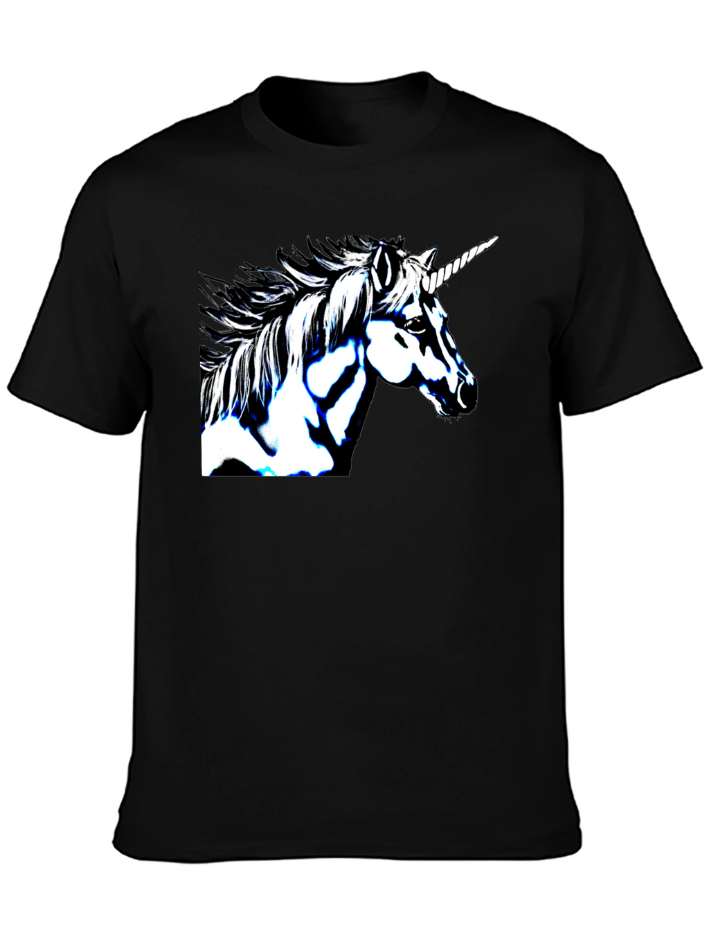 Unicorn Graphic Print Black Tee Shirt