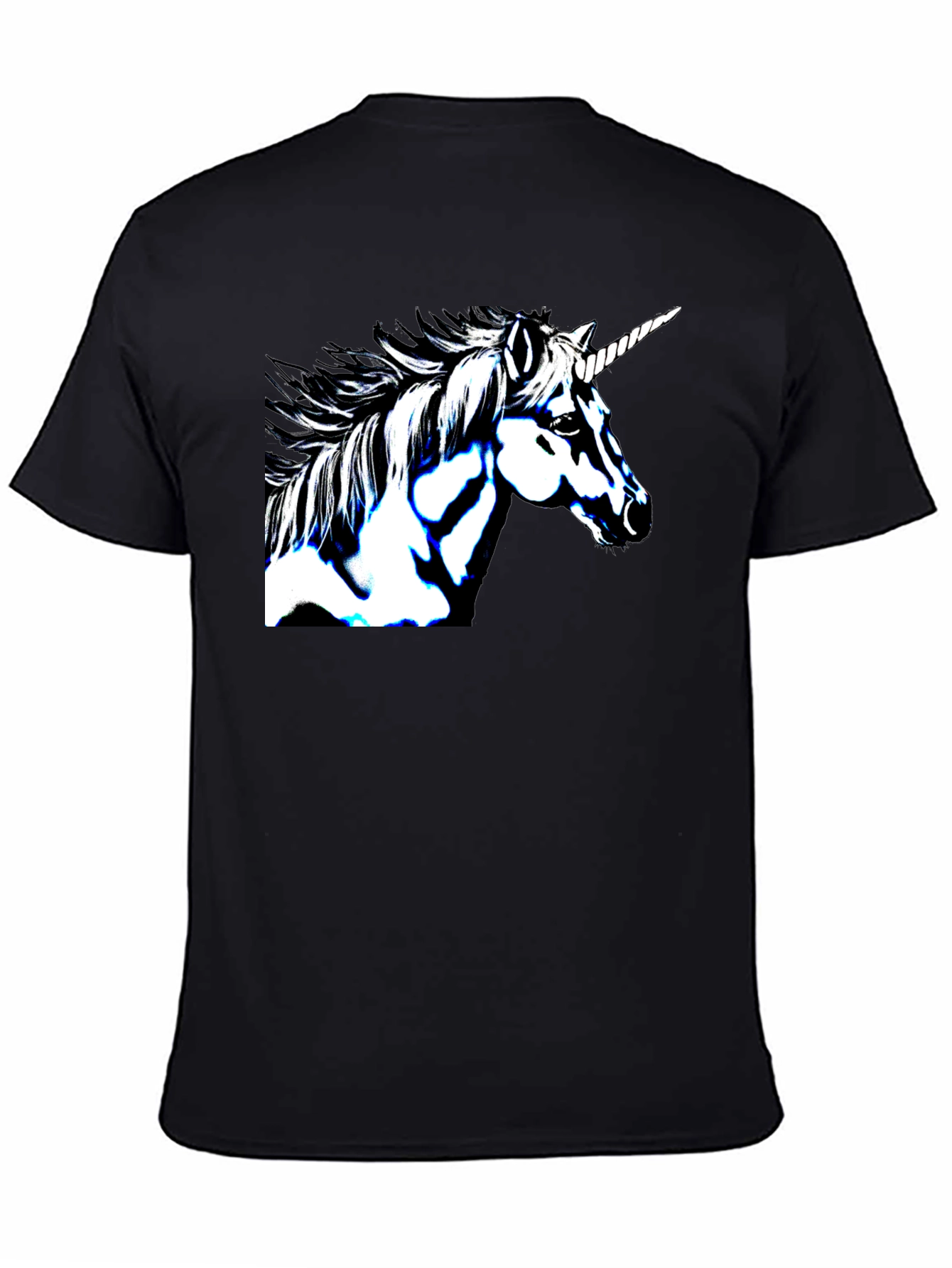 Unicorn Graphic Print Black Tee Shirt