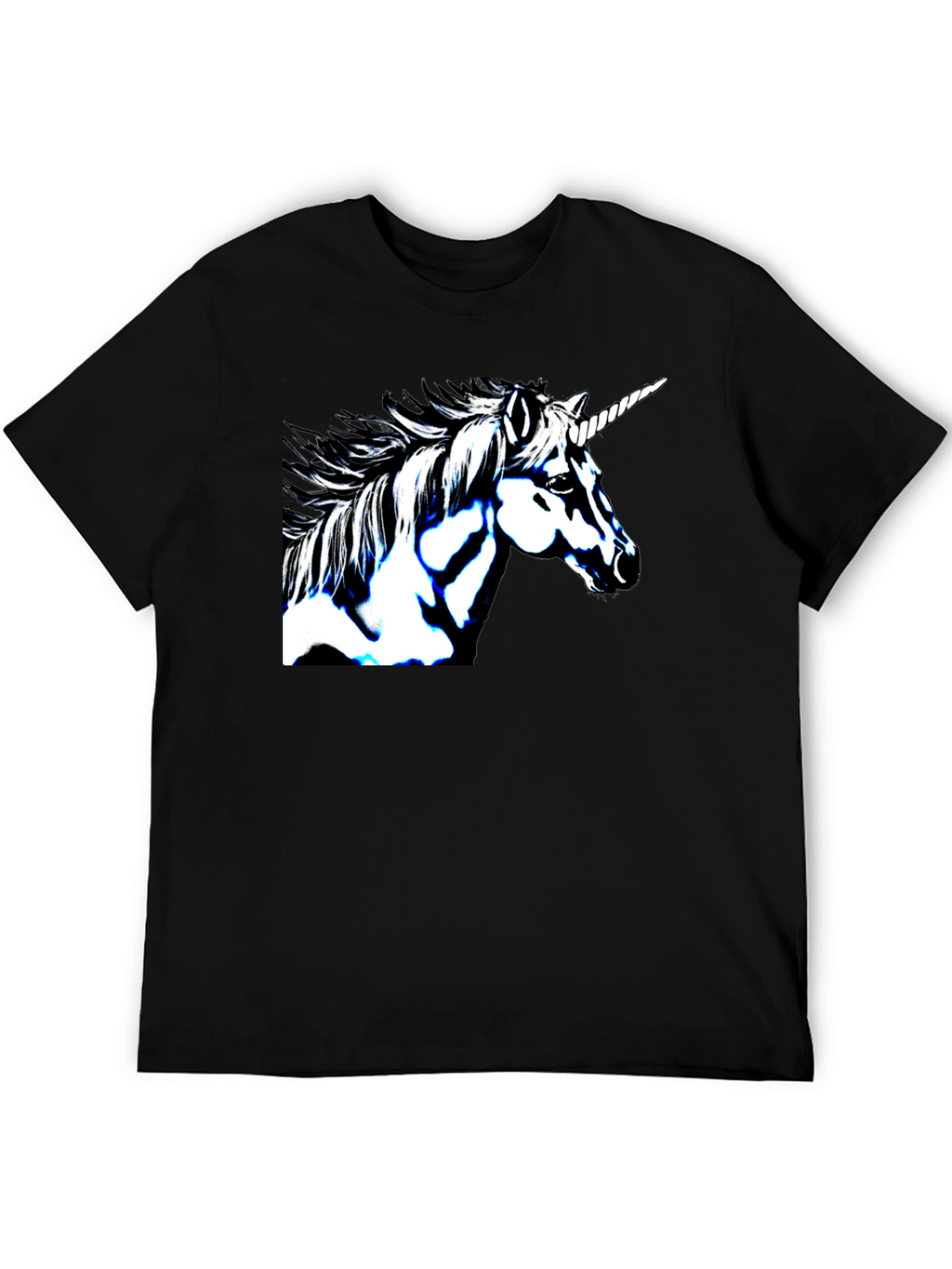 Unicorn Graphic Print Black Tee Shirt