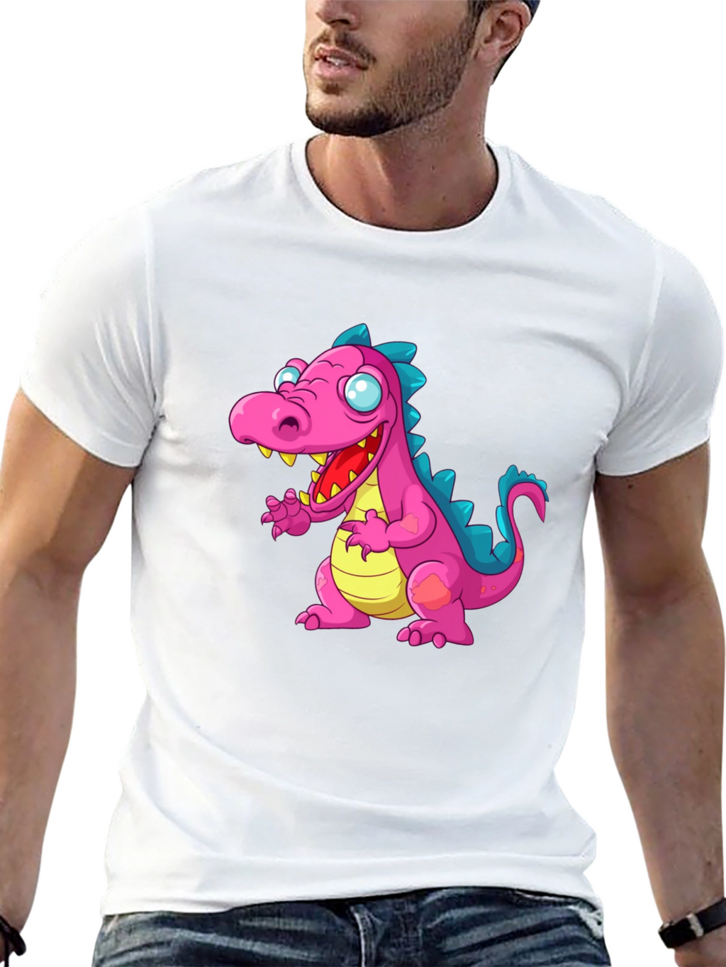 Dinosaur Graphic Tee - Mens Black T-Shirt