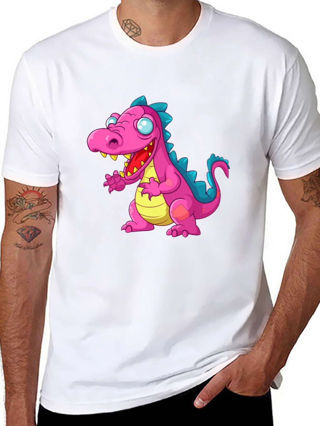 Dinosaur Graphic Tee - Mens Black T-Shirt