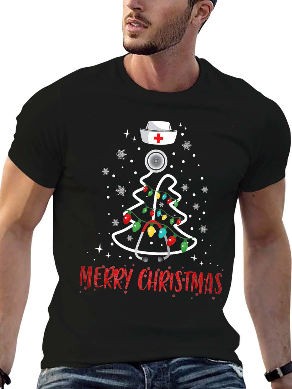 Nurse Christmas Tree T-Shirt - Merry Christmas Tee
