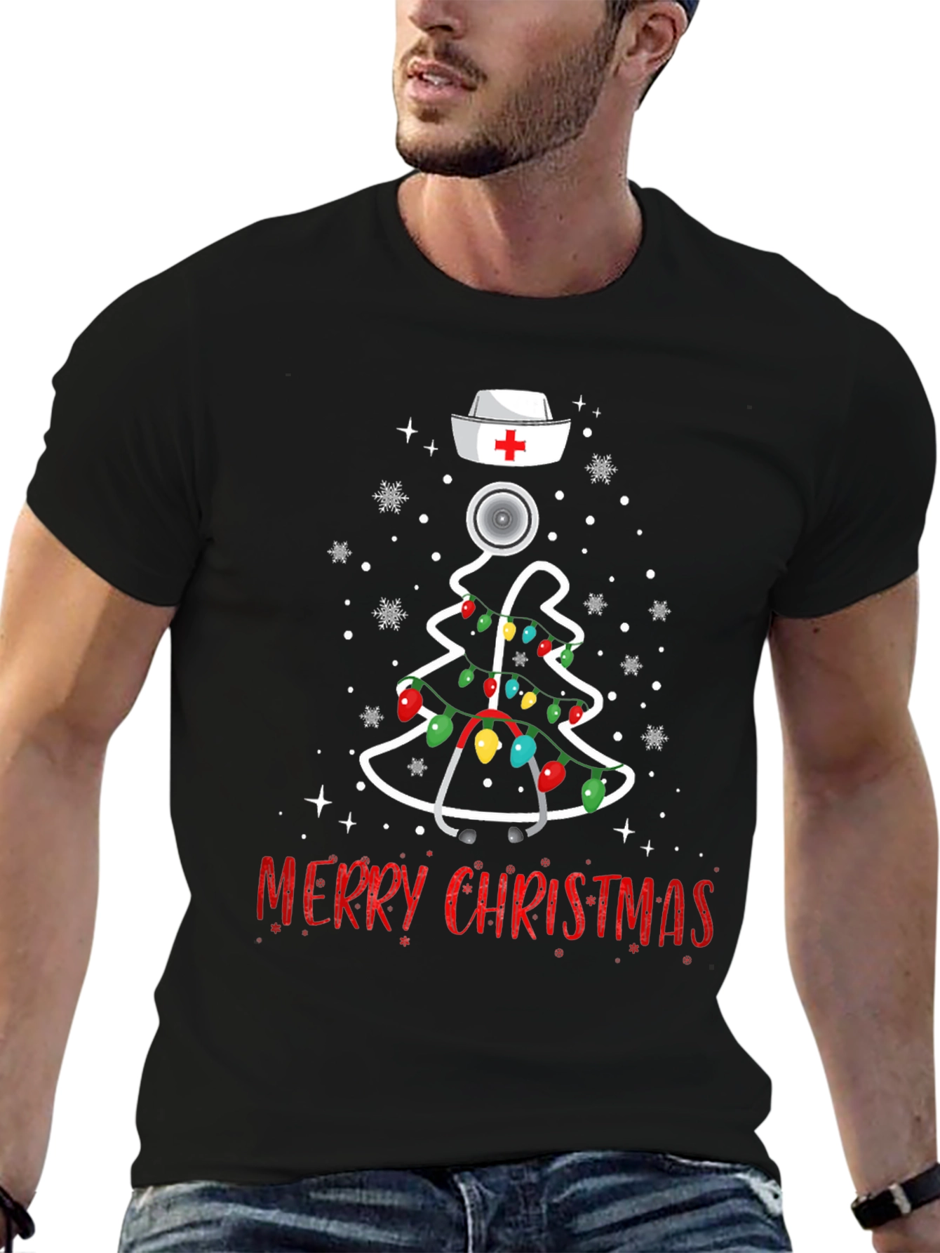 Nurse Christmas Tree T-Shirt - Merry Christmas Tee