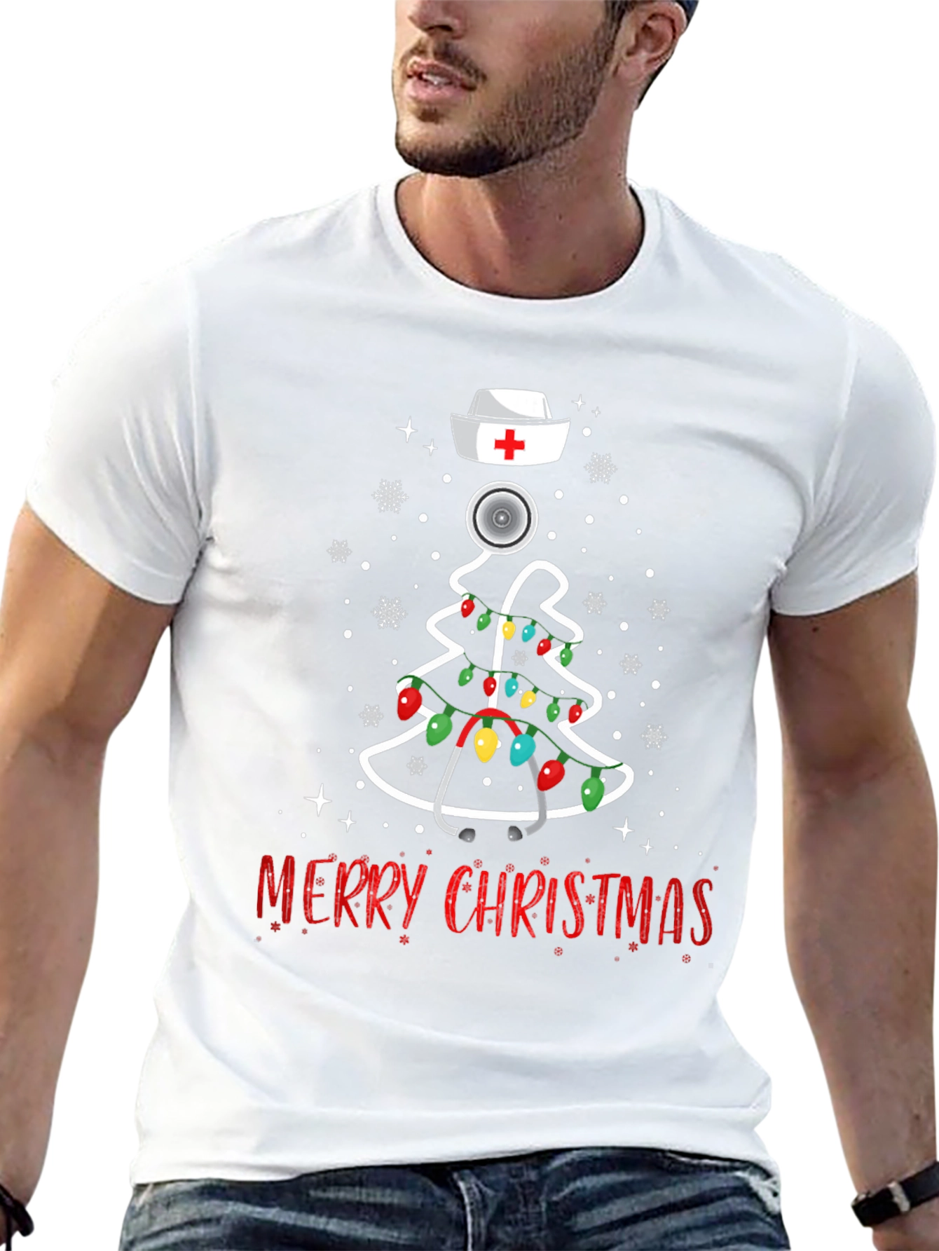 Nurse Christmas Tree T-Shirt - Merry Christmas Tee