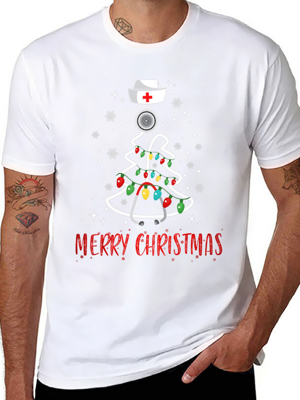 Nurse Christmas Tree T-Shirt - Merry Christmas Tee