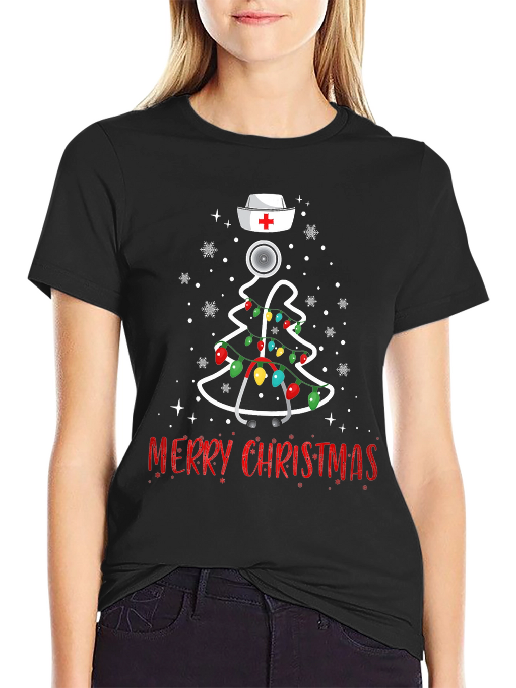 Nurse Christmas Tree T-Shirt - Merry Christmas Tee