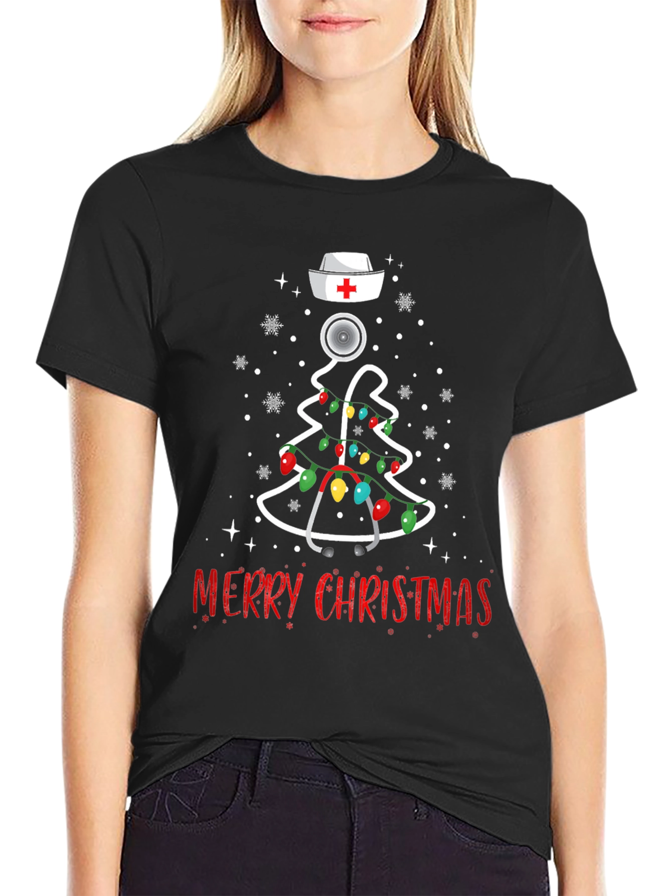 Nurse Christmas Tree T-Shirt - Merry Christmas Tee