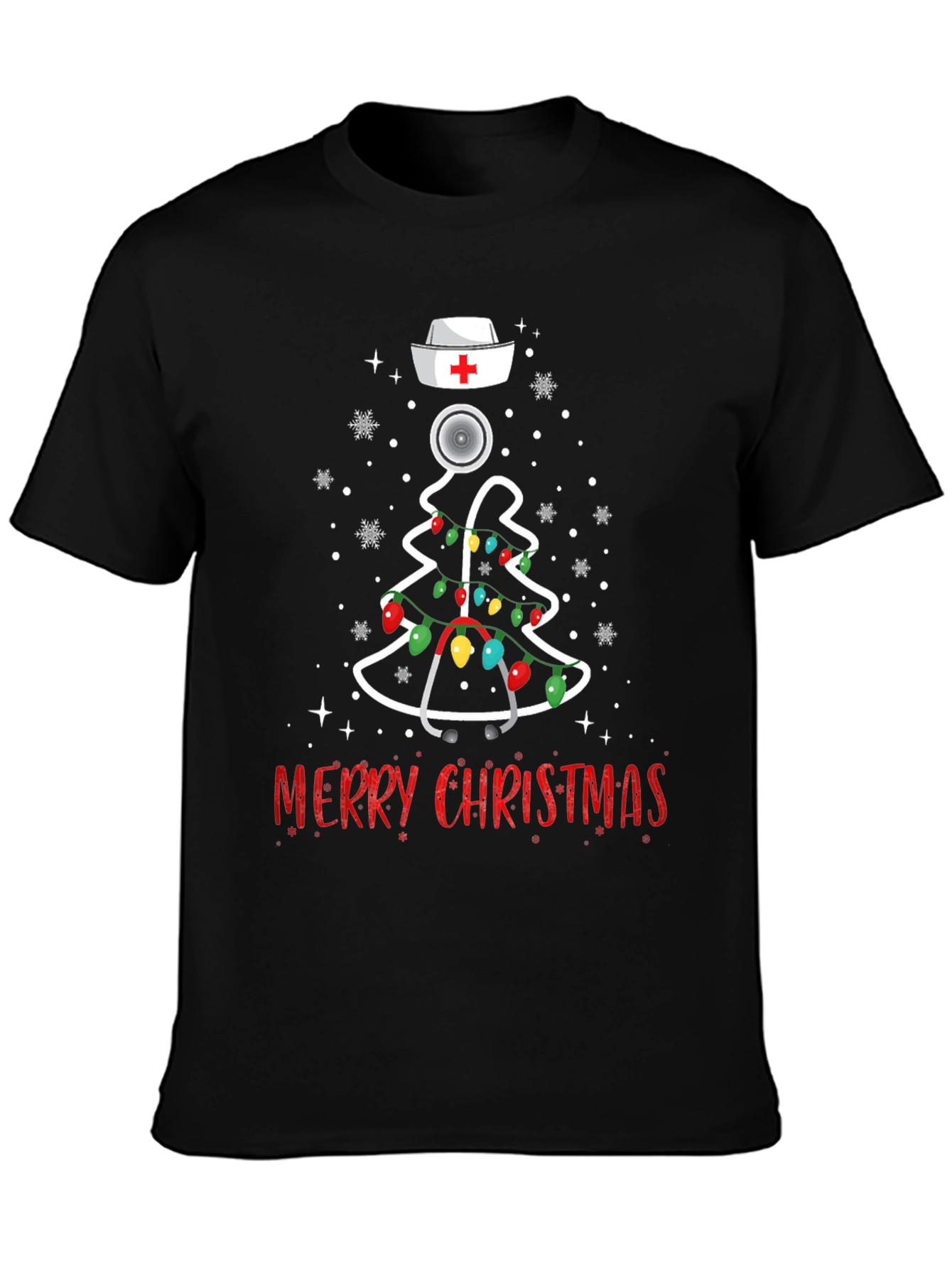 Nurse Christmas Tree T-Shirt - Merry Christmas Tee