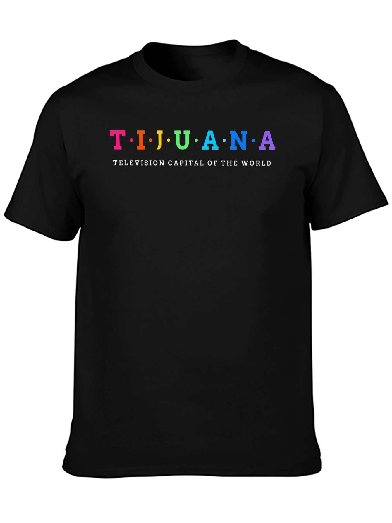 Tijuana Colorful Text Graphic Black Tee