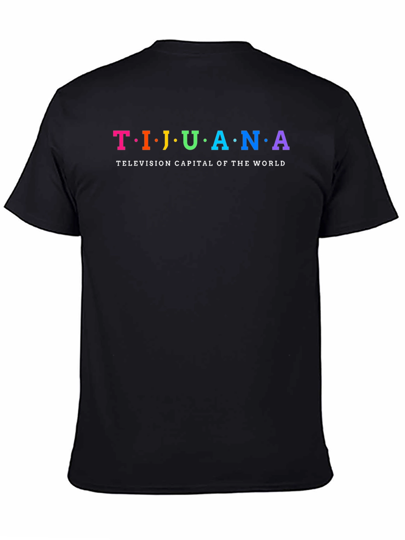 Tijuana Colorful Text Graphic Black Tee