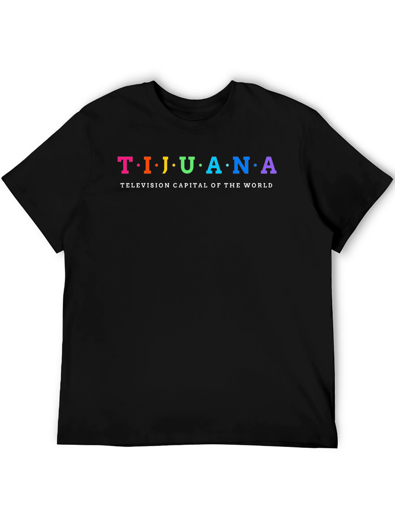 Tijuana Colorful Text Graphic Black Tee