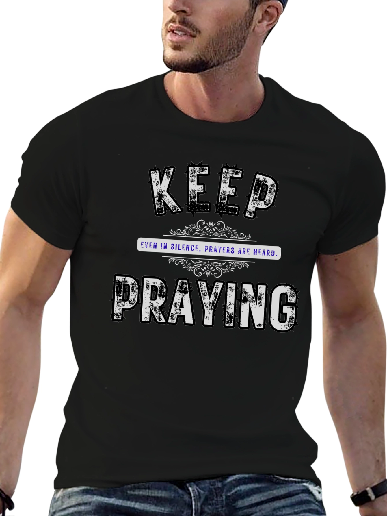 Keep Praying Graphic Tee - Black