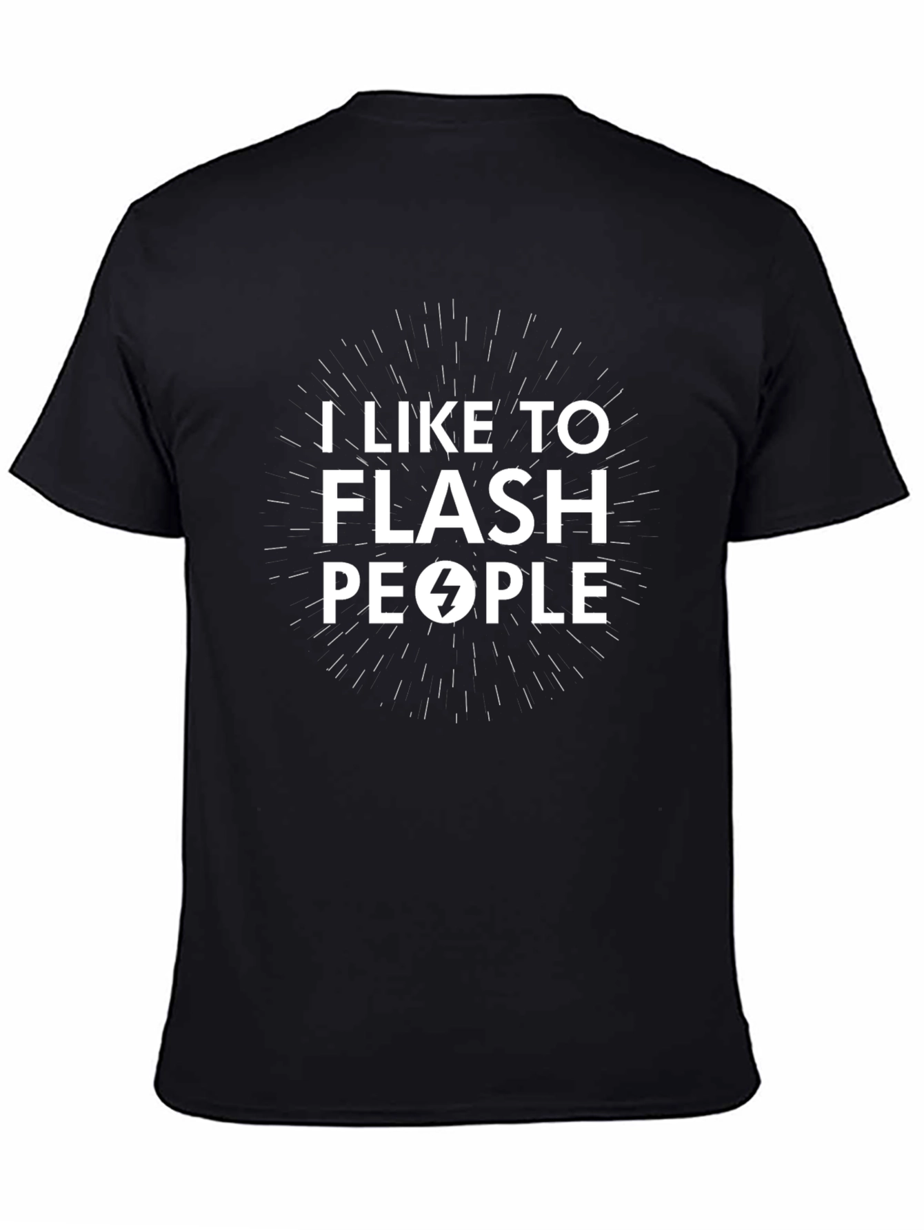 I Like To Flash People Black Graphic Tee