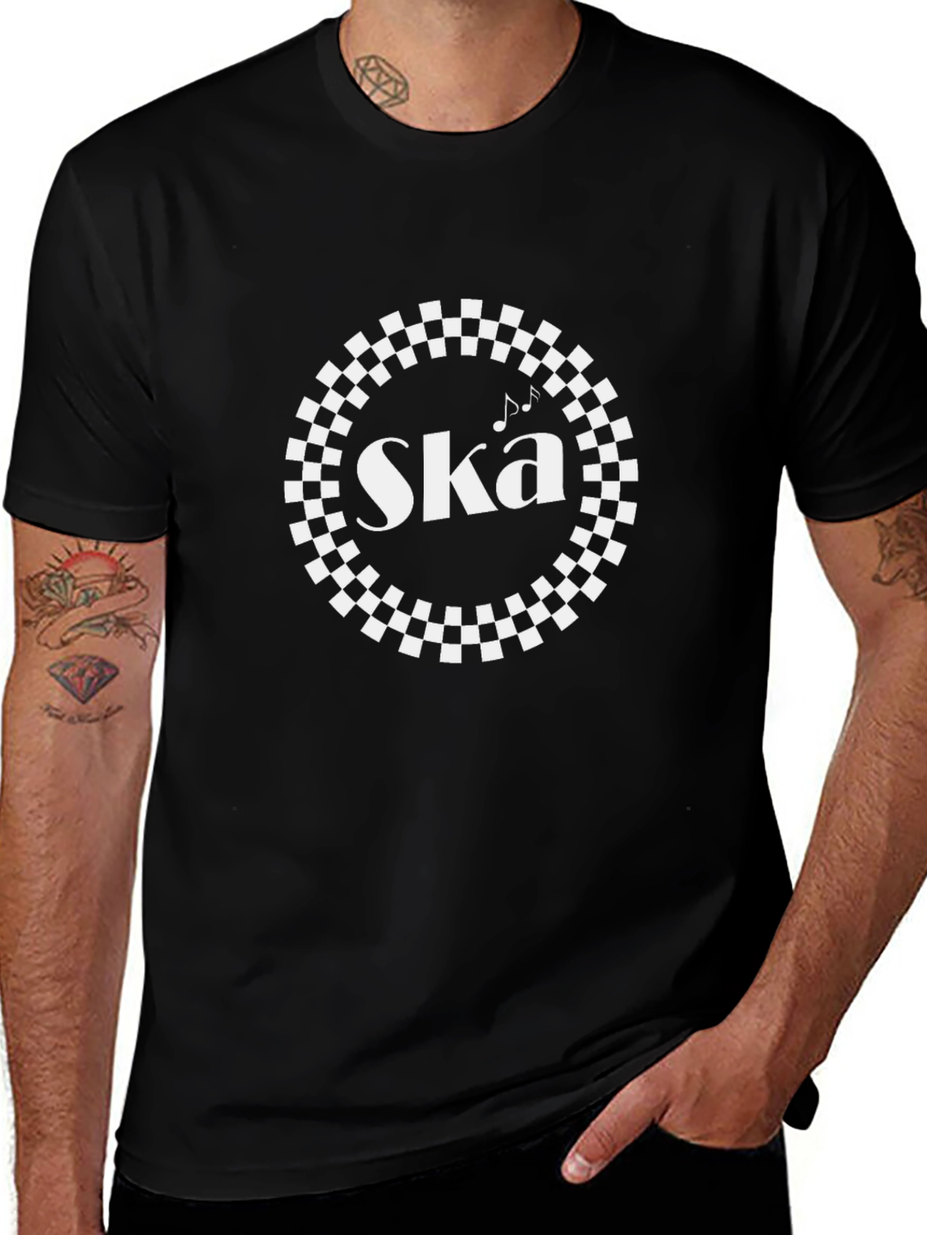 Ska Music Checkerboard T-Shirt - Black