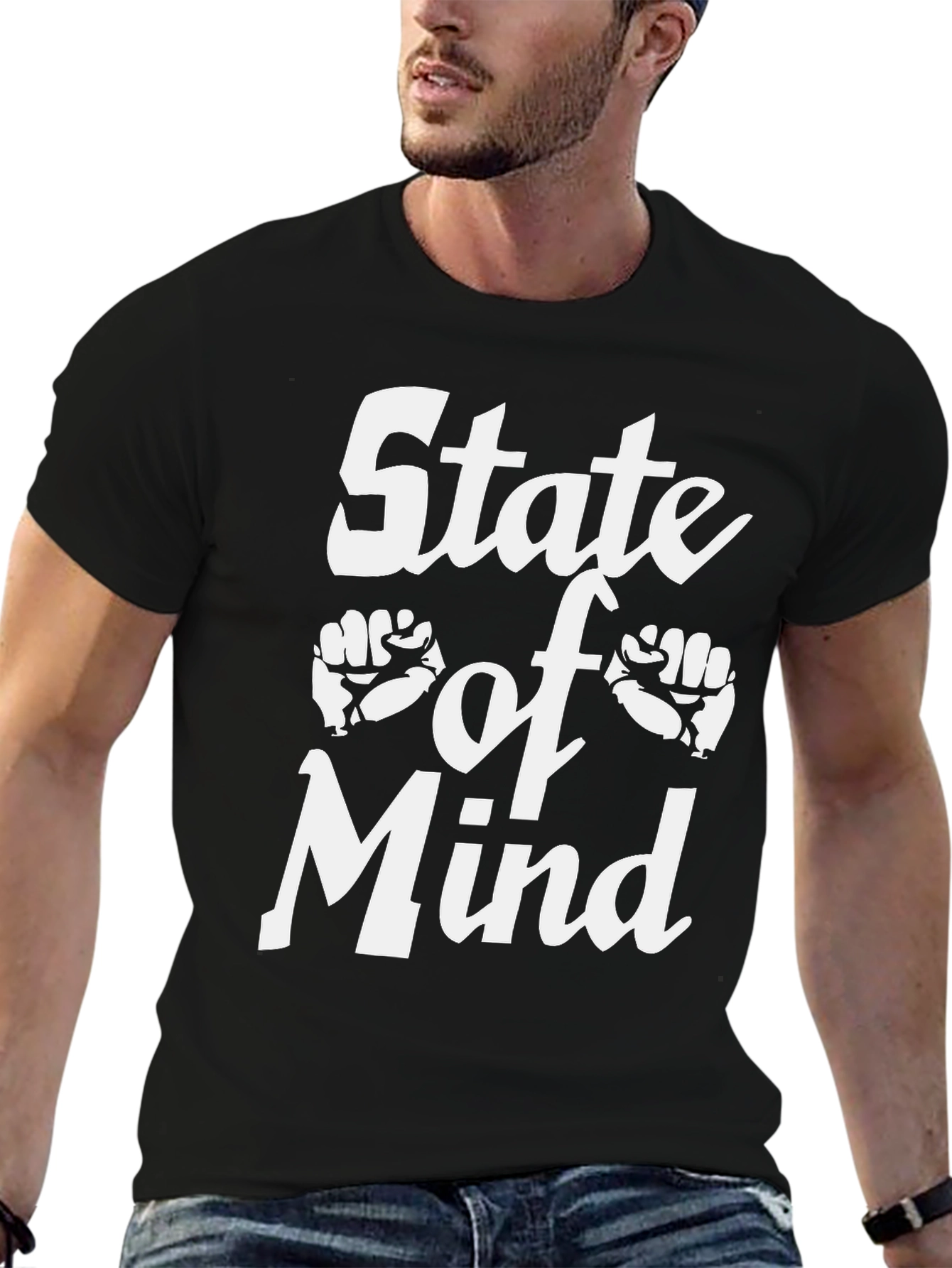 State of Mind Graphic Tee - Black Cotton T-Shirt