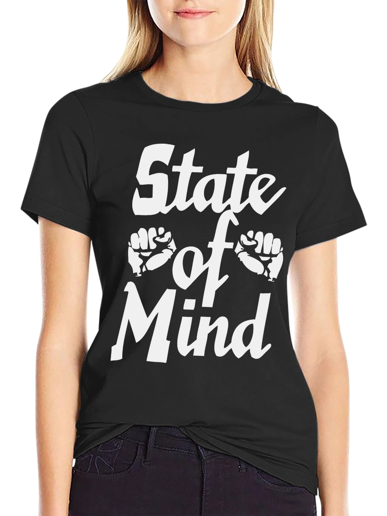 State of Mind Graphic Tee - Black Cotton T-Shirt