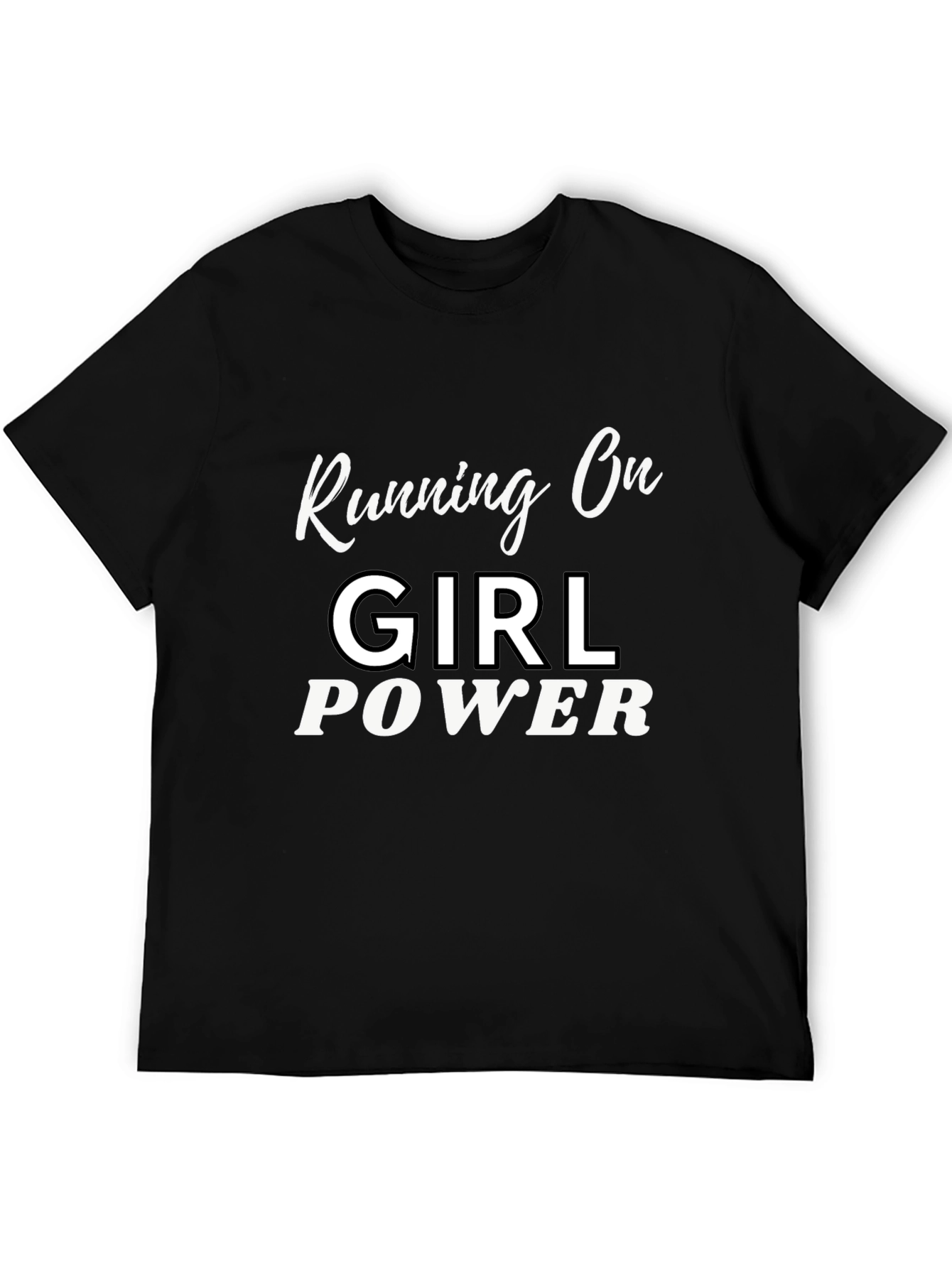 Girl Power Graphic Tee - Black Cotton T-Shirt