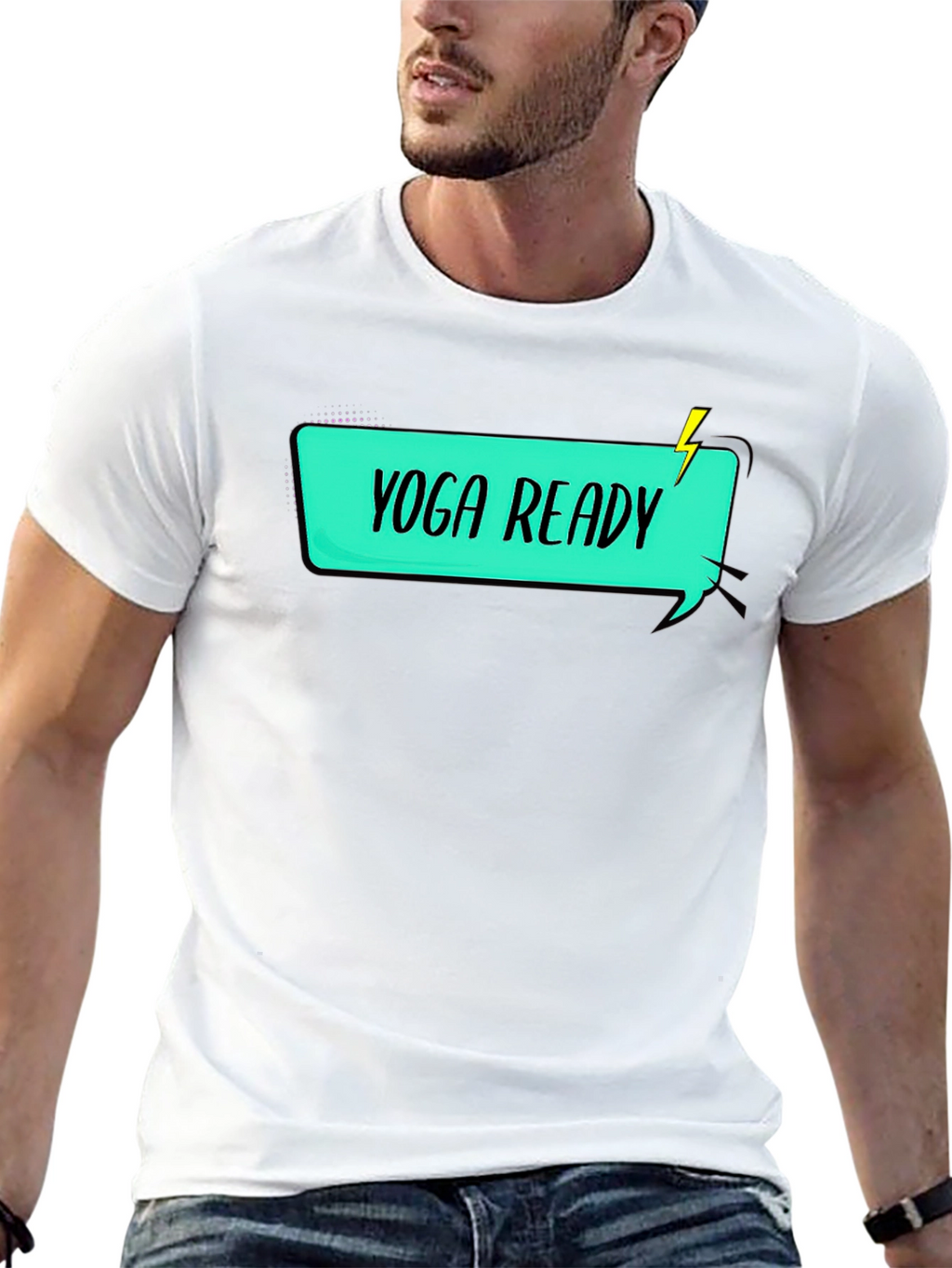 Yoga Ready Graphic Tee - Black Cotton T-Shirt