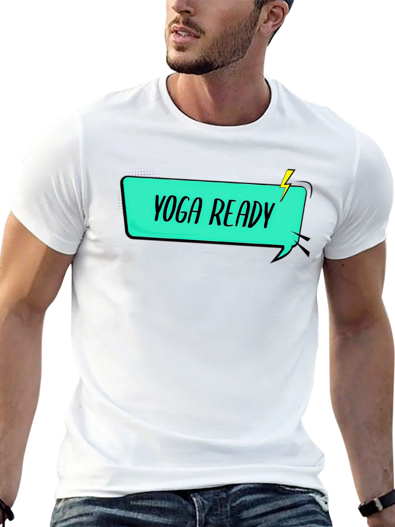 Yoga Ready Graphic Tee - Black Cotton T-Shirt