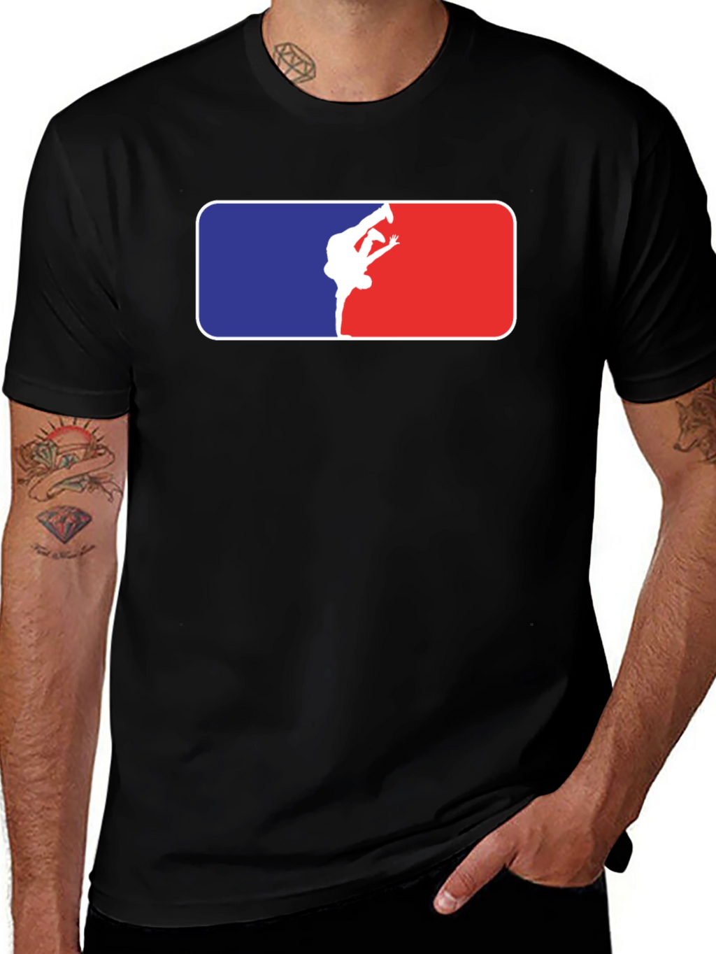 Breakdance Silhouette Graphic T-Shirt - Black